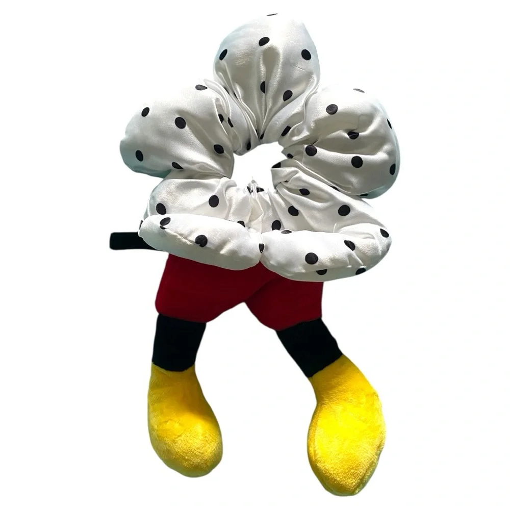 Charming Polka Dot Flower Mickey Mouse Hair Scrunchie